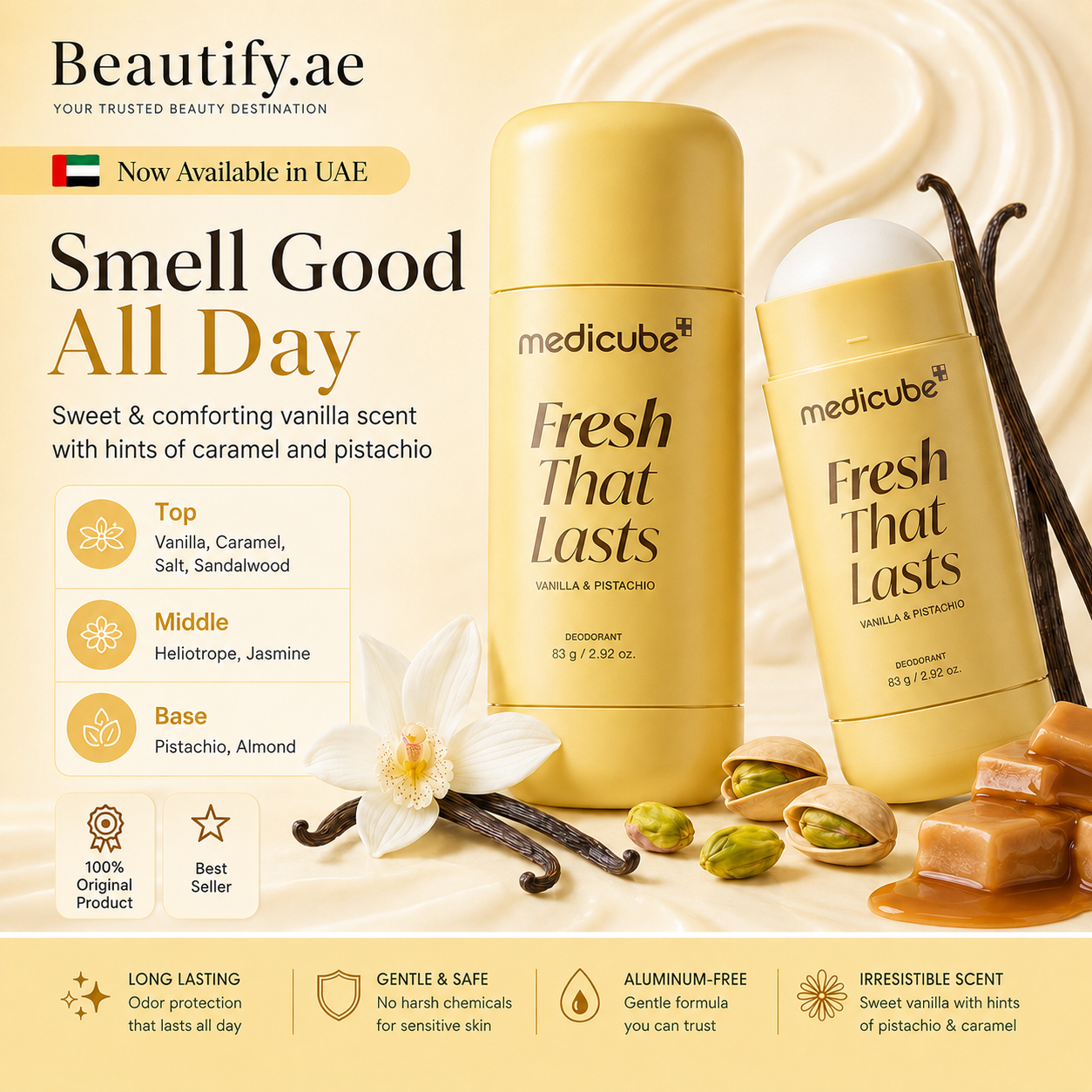 MEDICUBE Vanilla Pistachio Brightening Deodorant