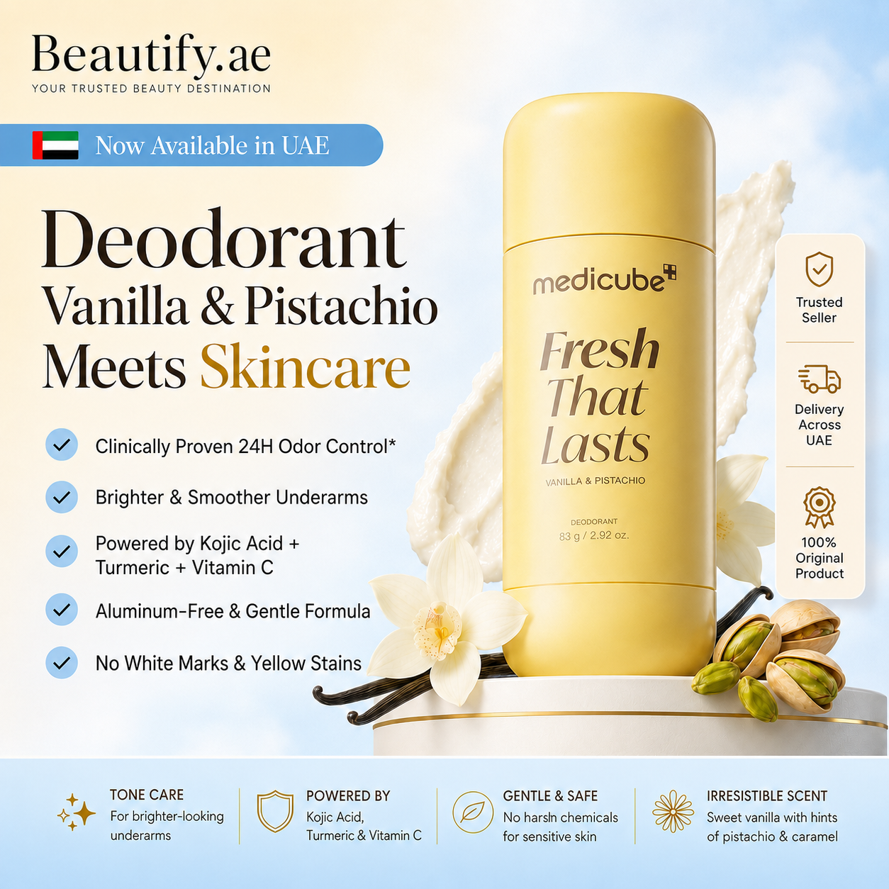 MEDICUBE Vanilla Pistachio Brightening Deodorant