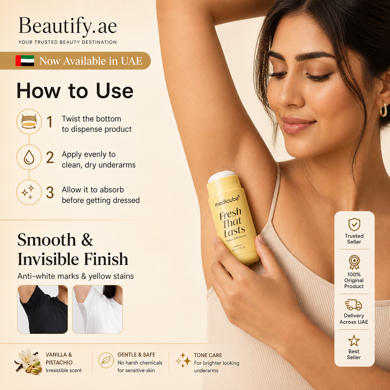 MEDICUBE Vanilla Pistachio Brightening Deodorant